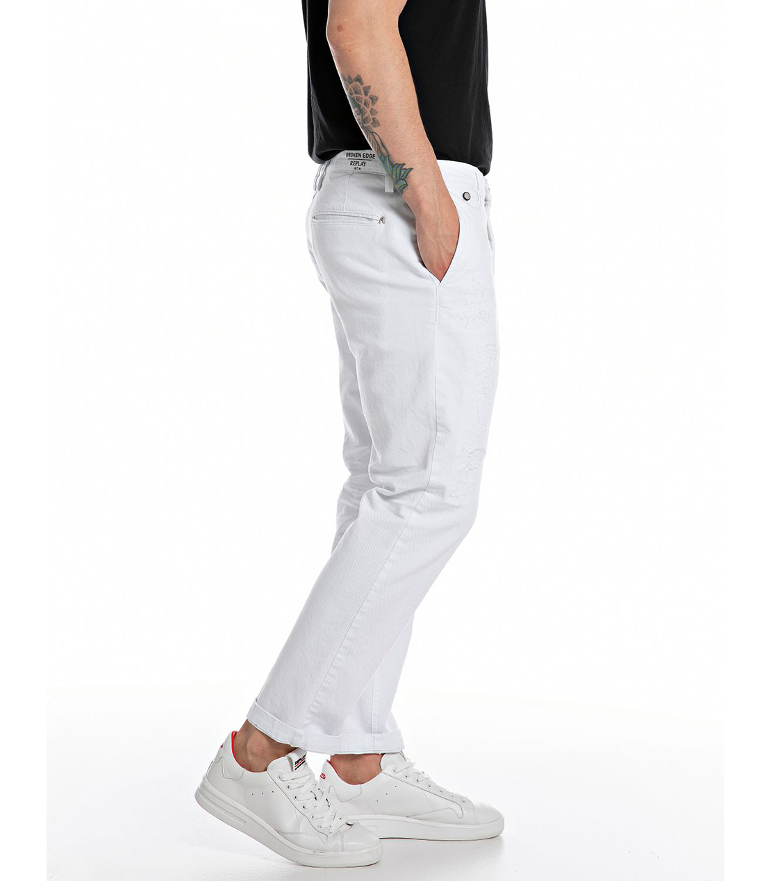 レギュラースリムBENNI Broken Edgeホワイトデニム 詳細画像 ホワイト 3